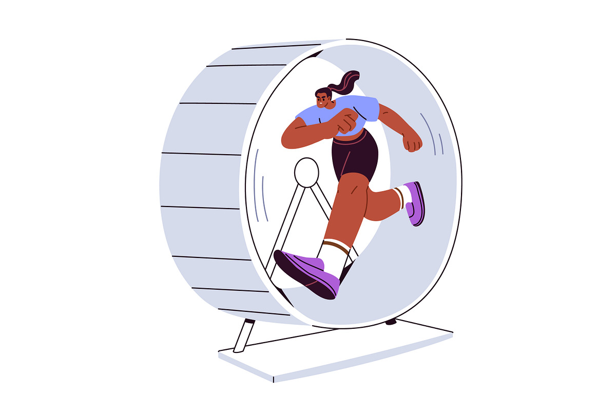 People rush, hurry at work concept, a Person Illustration by Good Studio (Photo 6 of 7)