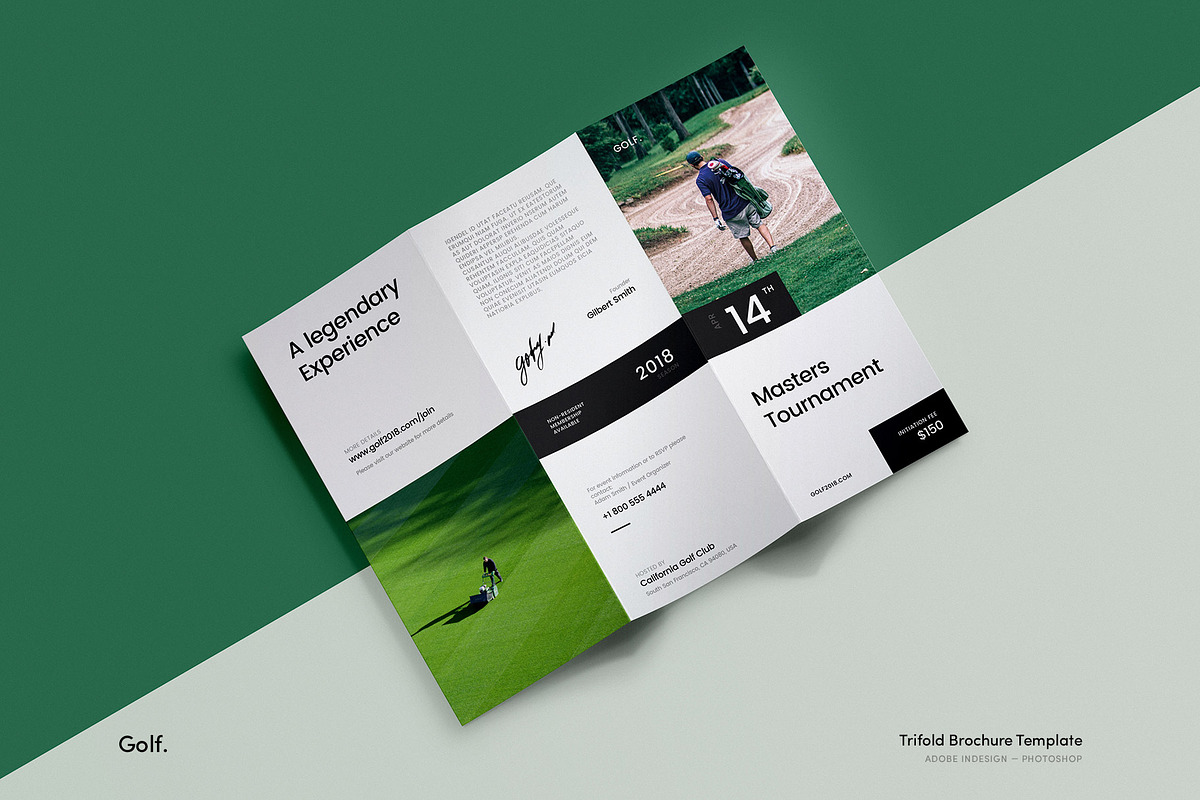 Golf Tournament Trifold Brochure, a Brochure Template by IdealUI (Photo 1 of 4)