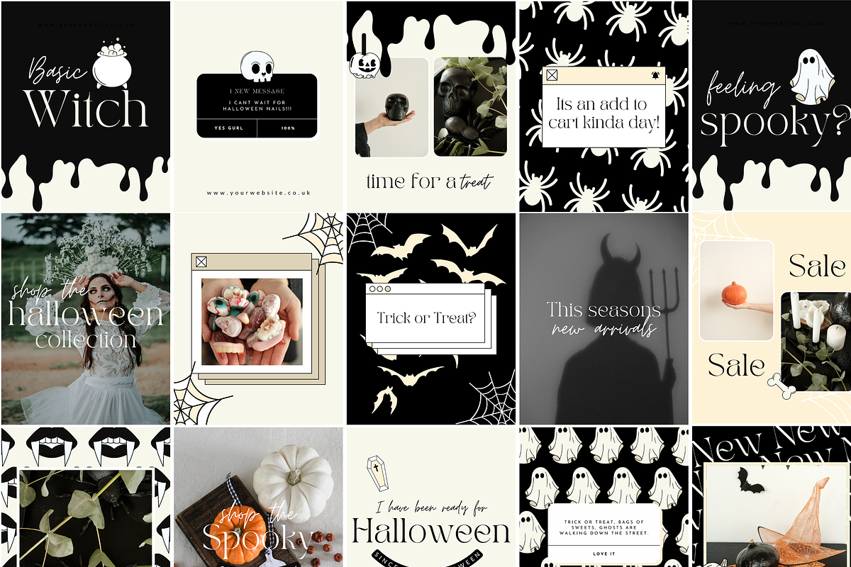 Halloween Instagram Templates Black preview 2