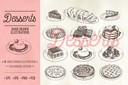 Hand drawn restaurant desserts, a Food Illustration by Natalya Levish (Thumbnail 1 of 3)