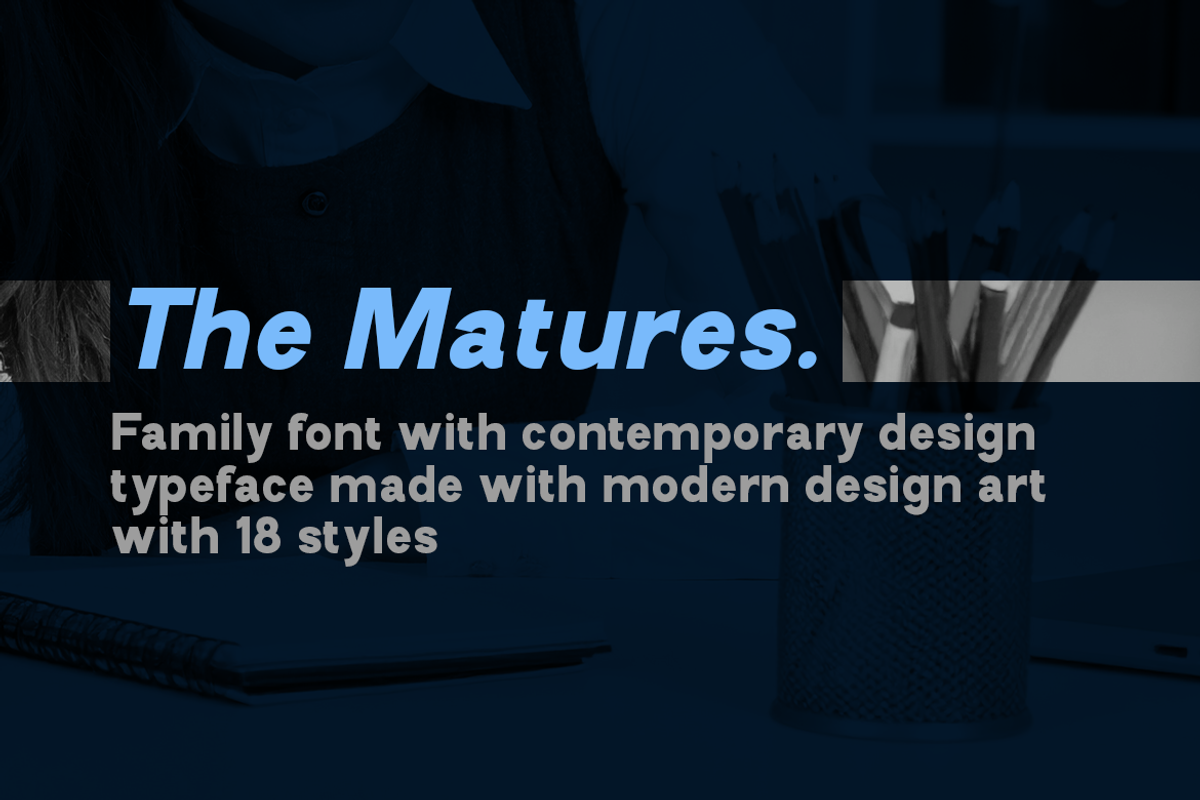 The Matures, a Sans Serif Font by artisans (Photo 1 of 5)