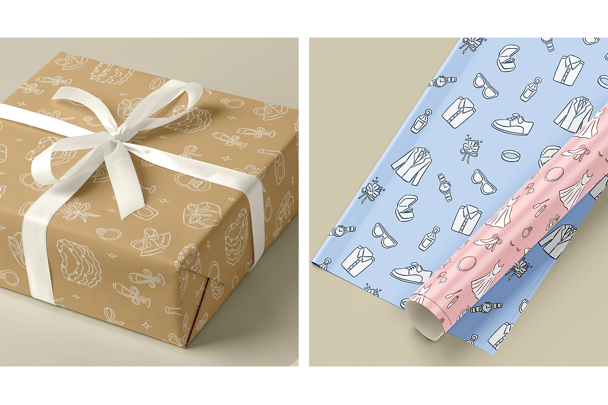 Wedding Hand drawn Pattern Set, a Pattern Graphic by CreativeChristiana (Photo 7 of 7)