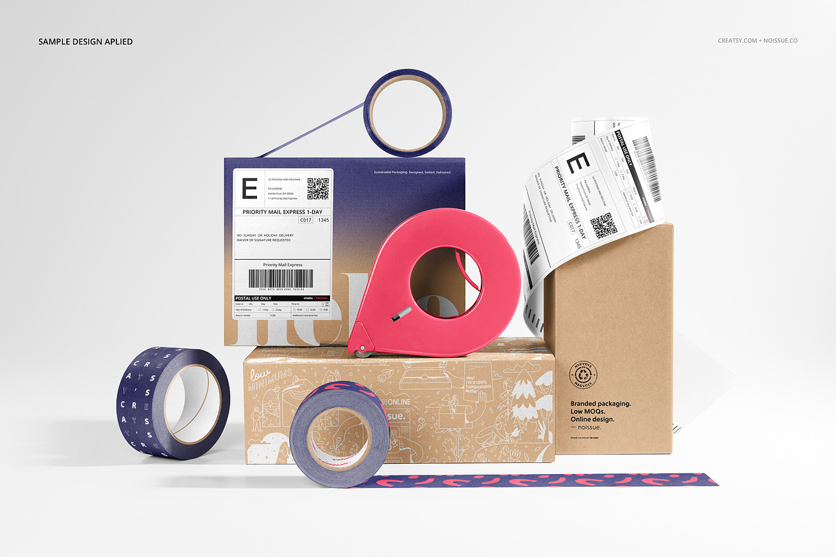 Noissue Shipping Labels Mockup Set, a Packaging Mockup by creatsy5 (Photo 20 of 21)