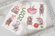 Mini Rats Watercolor Collection, an Illustration by Cat In Colour (Thumbnail 9 of 10)