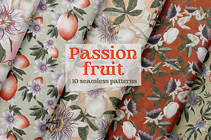 Passion Fruit Seamless Patterns