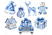 Grandmillenial Christmas Clipart, a Seasonal Illustration by GlamArtZhanna (Thumbnail 4 of 6)