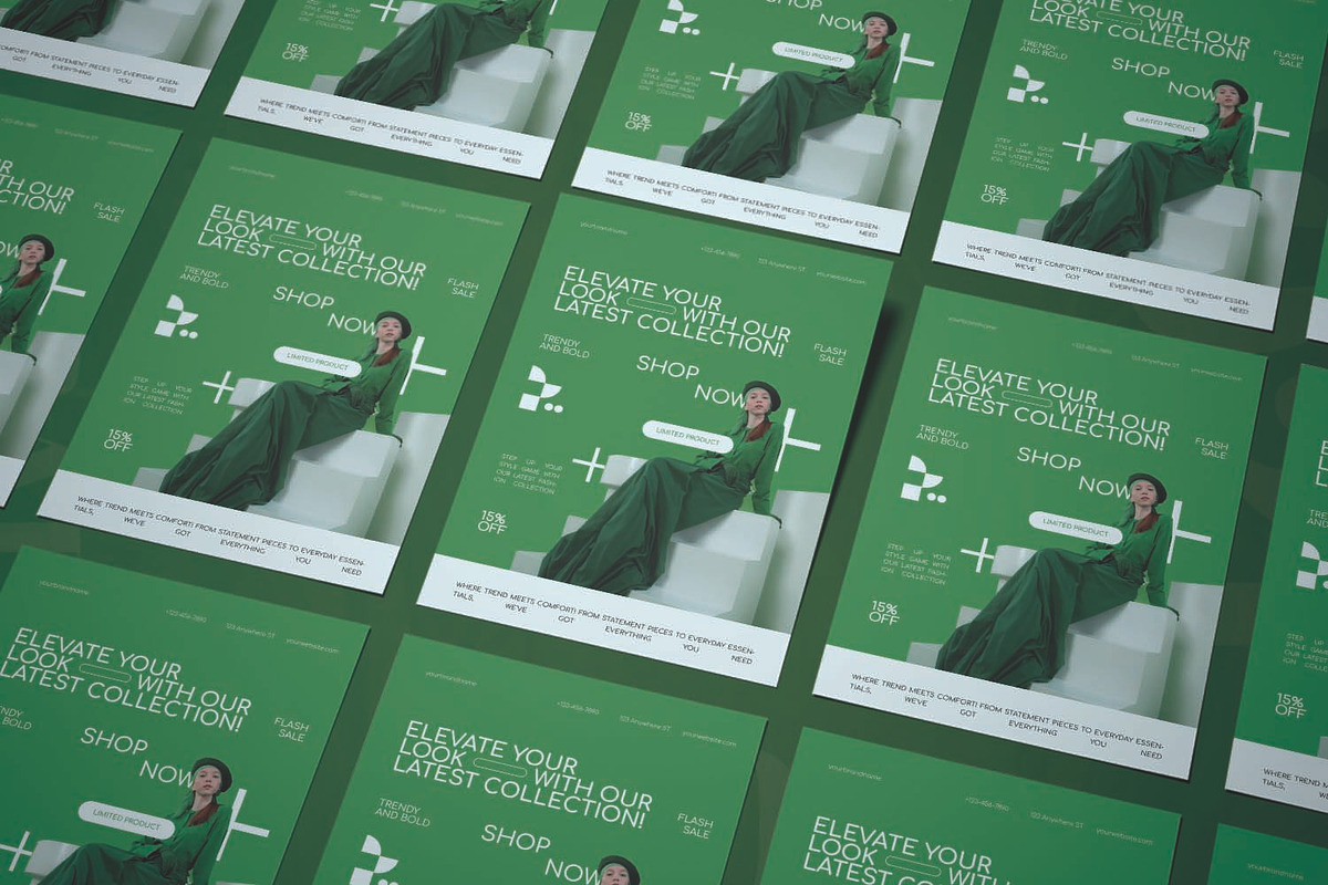 Bold Green Fashion - Flyer, a Flyer Template by AQR Studio (Photo 2 of 2)