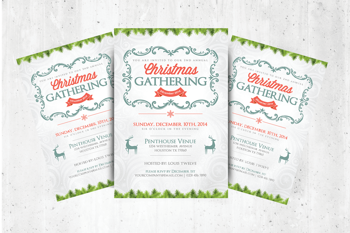 Christmas Gathering Flyer + FB Cover, a Flyer Template by Louis Twelve (Photo 2 of 3)