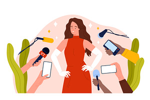 Famous Celebrity Surrounded By, an Illustration by Flashvector
