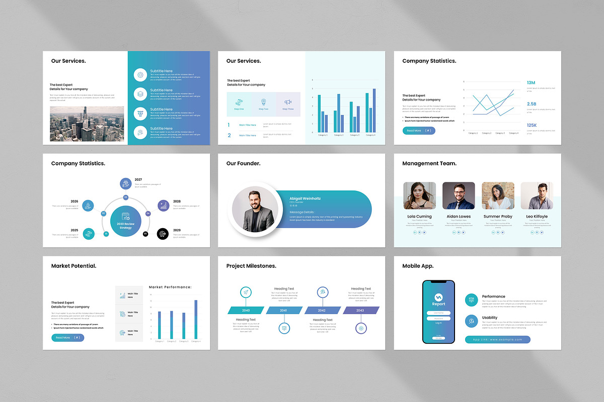 Business Report Presentation, a Presentation Template by evgenystudio