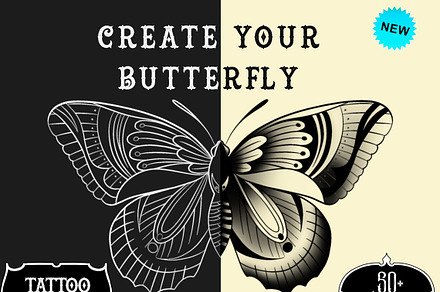 Create your own butterfly design, a Brush Add-On by ProcreateInk