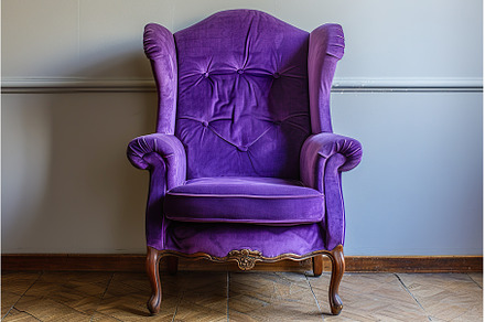 Purple velvet armchair stands alone, an Arts & Entertainment Photo by Lermont51