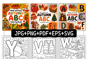 Autumn ABC Bold and Easy Coloring, a Seasonal Illustration by Coco Bloom (Thumbnail 2 of 3)