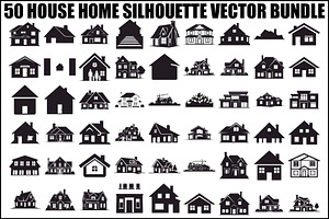 House Home Silhouette Vector Bundle, an Illustration by Amazin_art