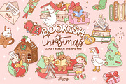 Bookish Christmas Clipart bundle, a Seasonal Illustration by Huxmay (Thumbnail 1 of 6)