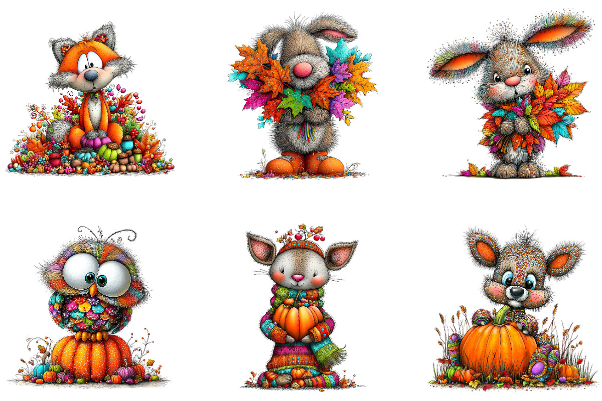 Fall Woodland Animals PNG Clipart, a Seasonal Illustration by CreationArt (Photo 4 of 5)