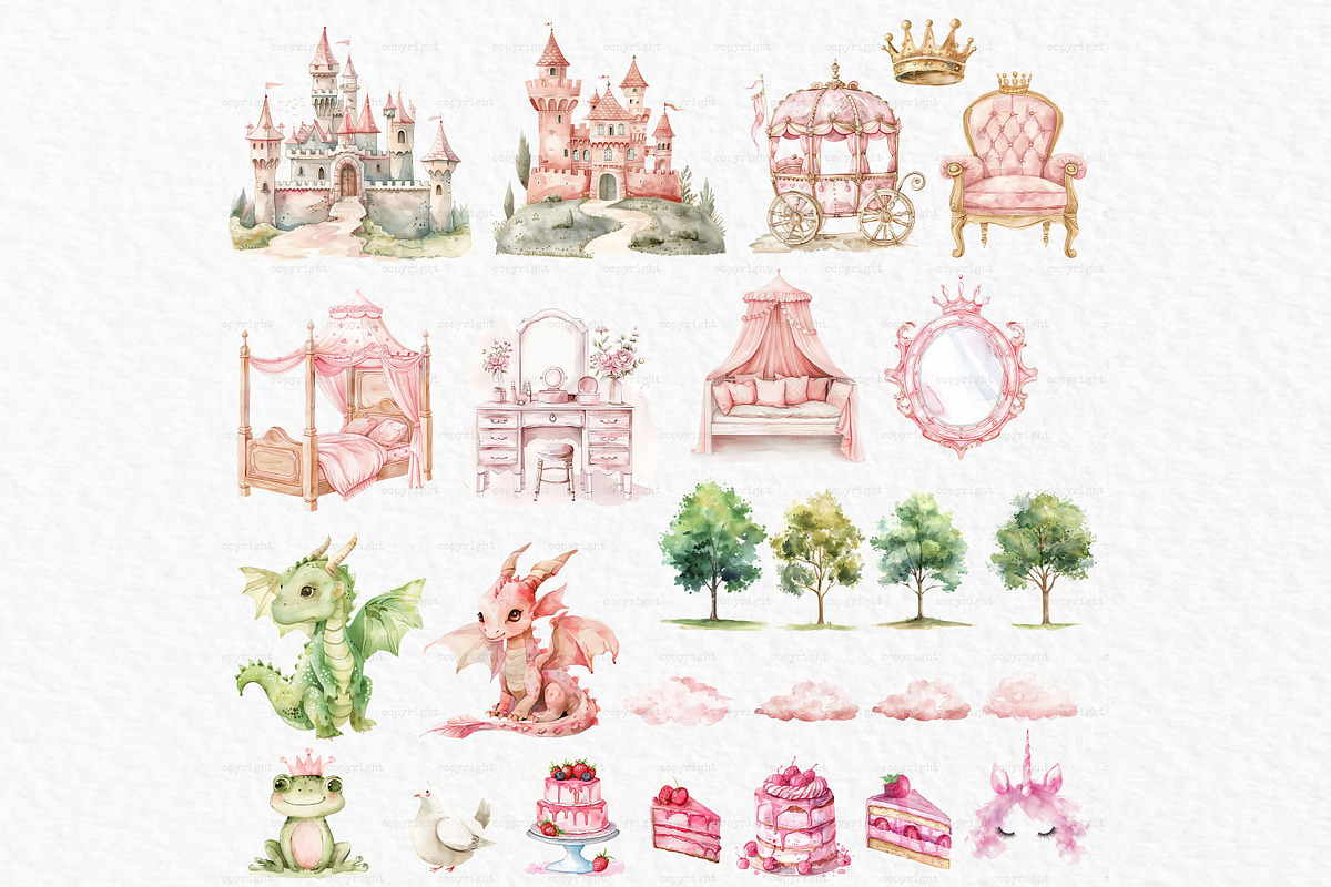 Pink baby princess clipart, a Person Illustration by MyLittleMeow (Photo 2 of 8)