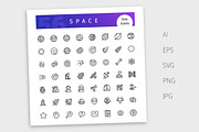 Space Line Icons Set, an Outline Icon by Voysla's Shop (Thumbnail 4 of 4)