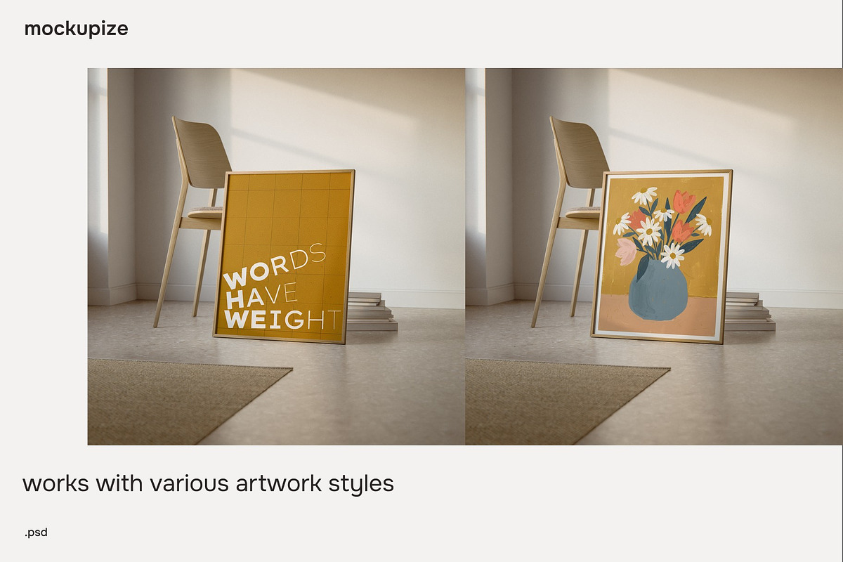 4x5 Leaning Chair Frame Mockup, a Household Mockup by mockupize (Photo 6 of 7)