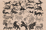 Tiger Procreate Stamps., a Brush Add-On by TheWhiteCatLab (Thumbnail 3 of 7)