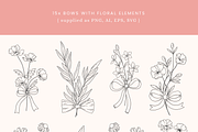 Floral Bows Vector Illustrations, a Decorative Illustration by Emma Webb Studio (Thumbnail 5 of 7)