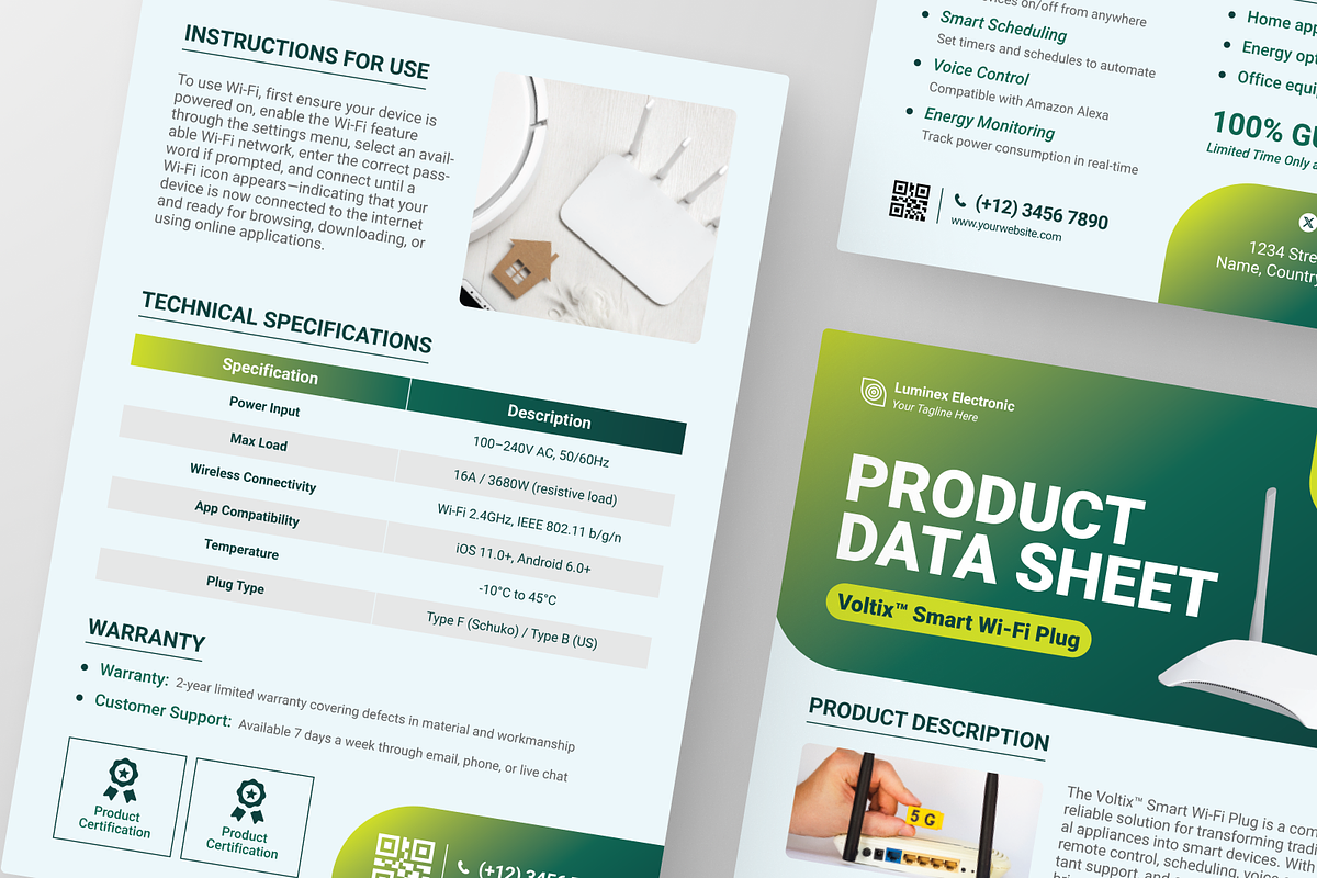 Wi-Fi Data Sheet, a Flyer Template by Annora Studio (Photo 4 of 6)