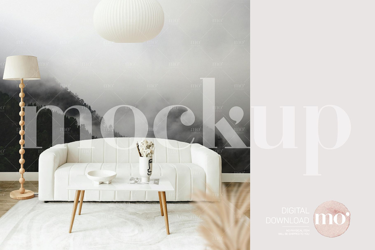 Living Room Wallpaper Mockup, a Product Mockup by MoMockups (Photo 5 of 6)