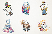 Boho Halloween Cute Ghost Clipart, a Seasonal Illustration by RobertsArt (Thumbnail 3 of 7)
