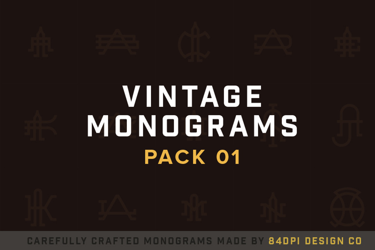 15 Vintage Monograms Pack 01, a Branding & Logo Template by Design Union Mx (Photo 1 of 2)