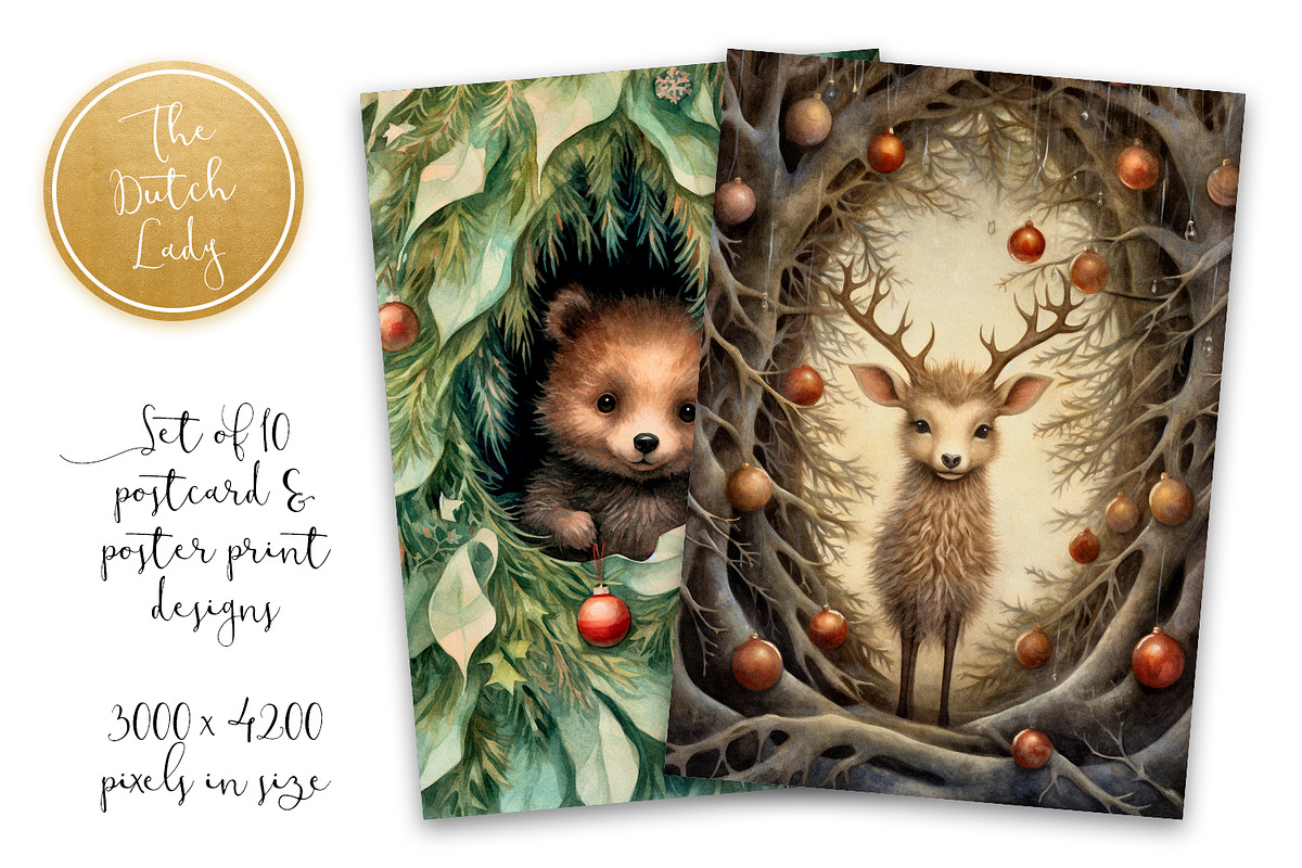 Whimsical Christmas Postcards & Art, a Seasonal Illustration by The ...
