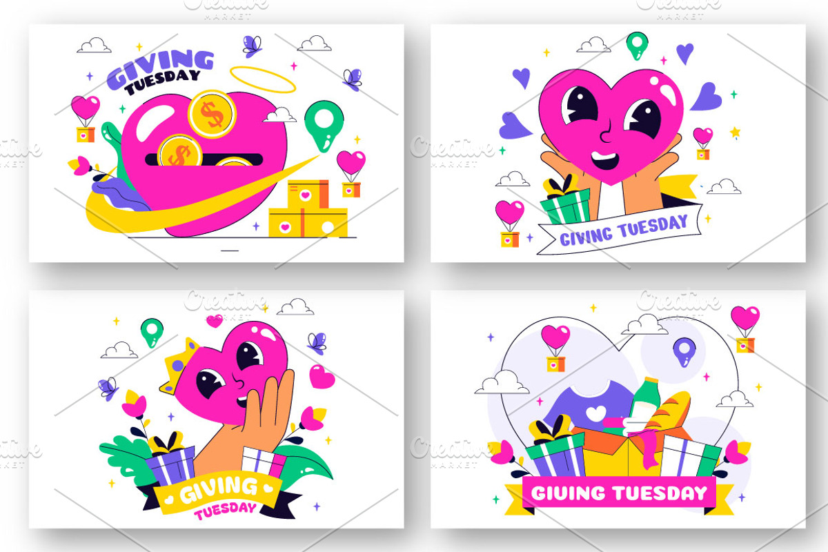 10 Happy Giving Tuesday Illustration, a Person Illustration by denayunebgt (Photo 2 of 4)