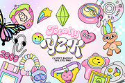 Retro Y2K 2000s Clipart Bundle, an Object Graphic by Huxmay (Thumbnail 1 of 7)