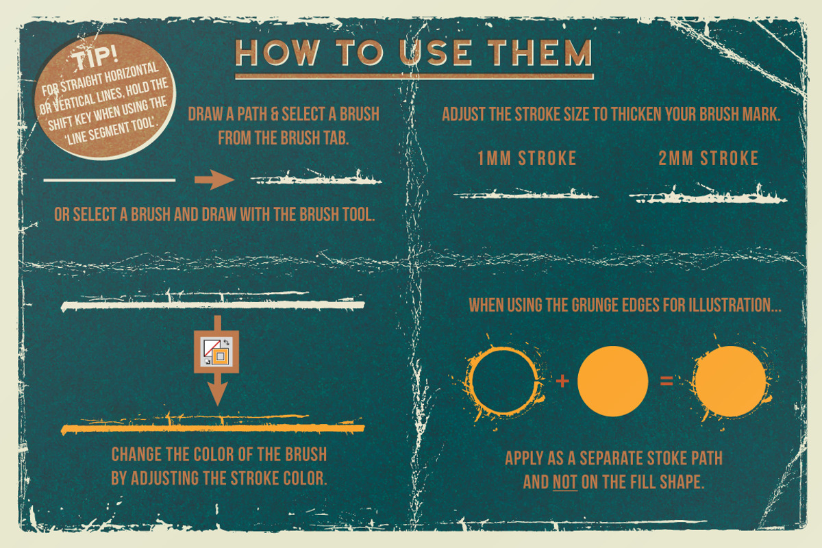 Vintage Vector Edge Brushes preview 3