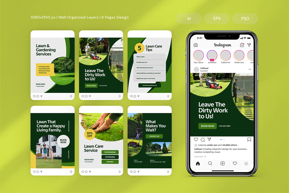 Lawn Care - Instagram Post, a Brochure Template by Izdihaar_Studio (Photo 1 of 3)
