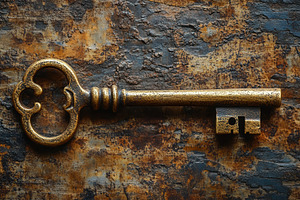 Intricately designed vintage key res, a Photo by Tanuart
