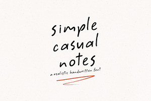 Simple Casual Notes Handwritten Font