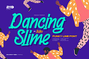 Dancing Slime - Funky Line Font, a Script Font by ikiiko (Thumbnail 1 of 7)