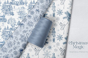 Christmas Toile Seamless Patterns, a Pattern Graphic by Olya Creative (Thumbnail 7 of 21)