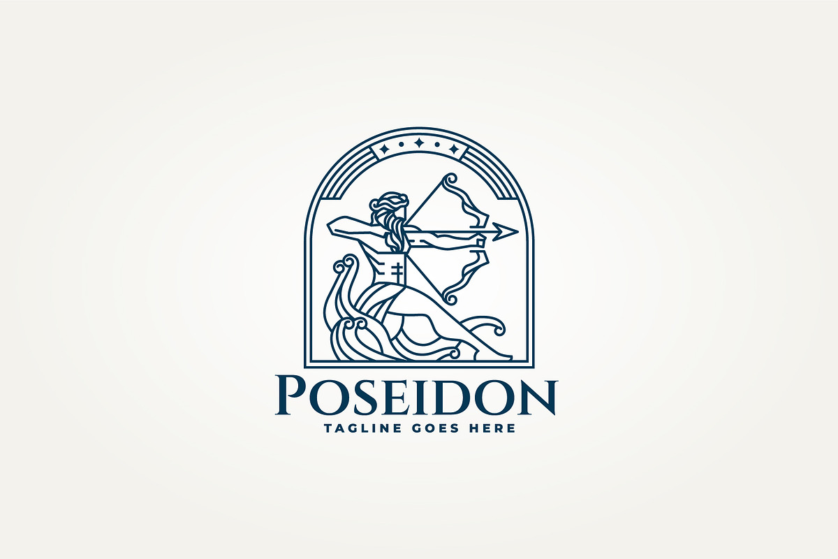 greek god poseidon badge logo, a Branding & Logo Template by Blazybone (Photo 2 of 2)
