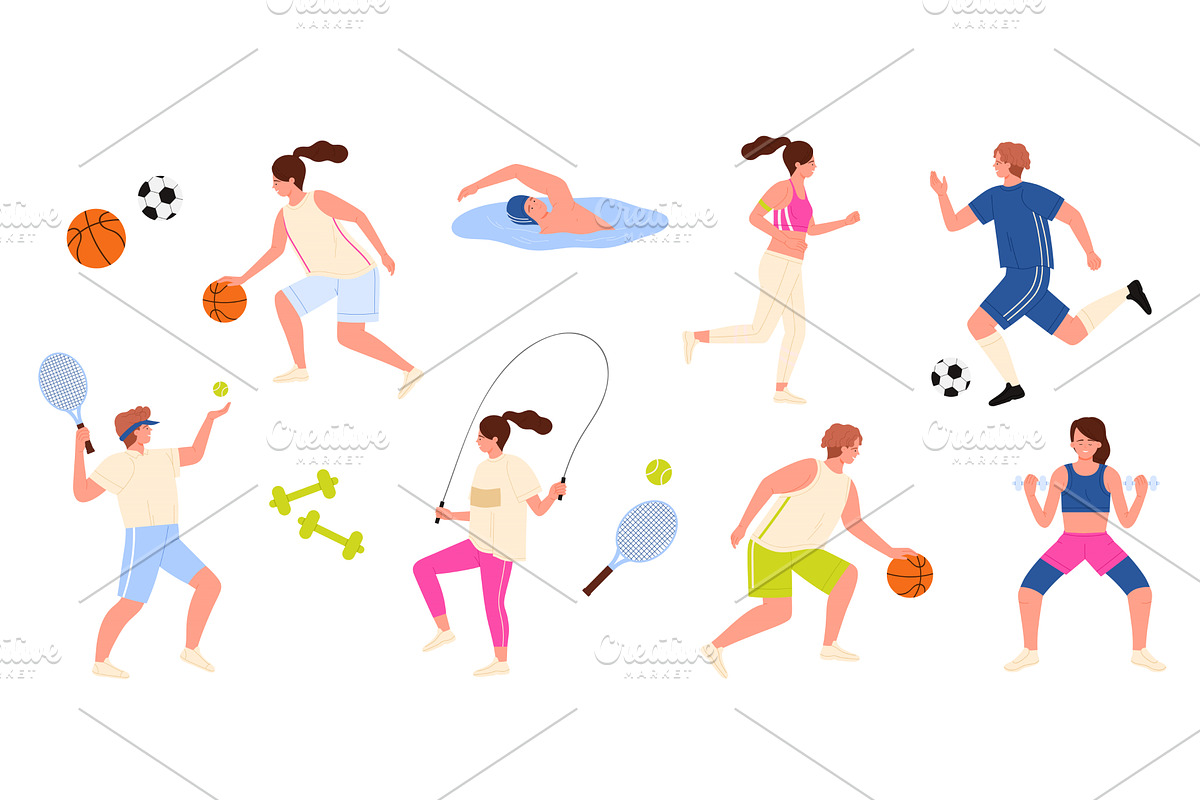 Professional athletes in different, a Sport Illustration by Flashvector