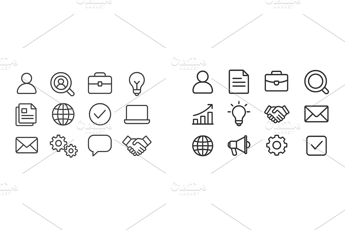 Variety of simple line icons, a Person Illustration by ZinetroN