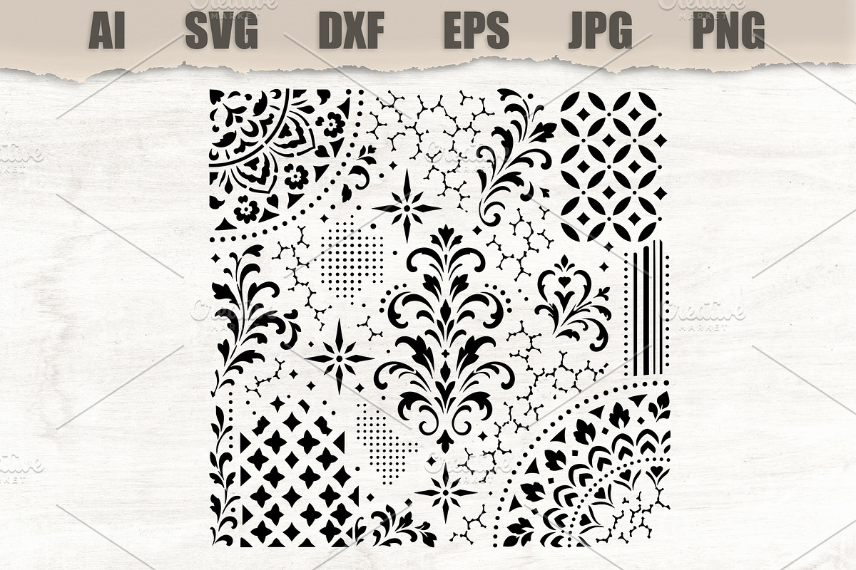 Stencil Ornamental Damask Motif, an Object Illustration by MARYCRAFTIRIA (Photo 1 of 3)