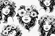 Floral Girl Illustration, a Person Illustration by Tekuni (Thumbnail 2 of 9)