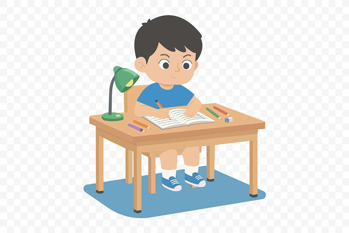 Boy Studying & Writing Illustration, a Person Illustration by Partikusi Design (Photo 3 of 3)