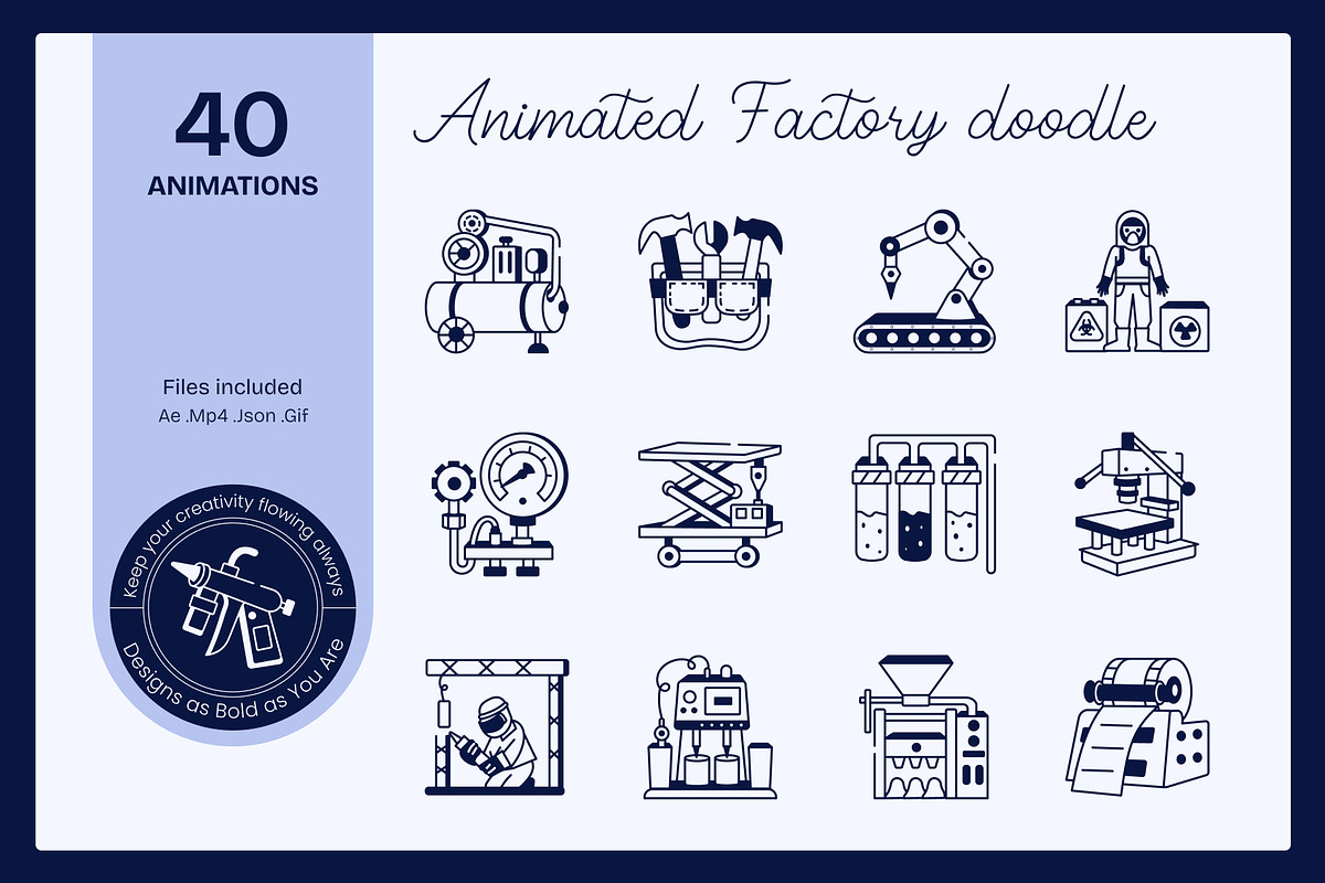 Animated Factory Drawing, an Outline Icon by Vectors Market (Photo 1 of 5)