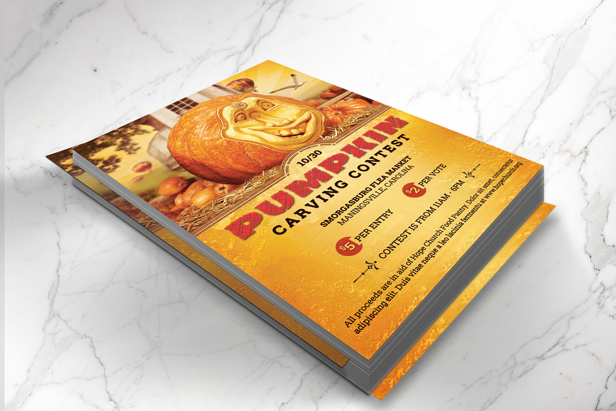 Pumpkin Carving Contest Canva Flyer, a Flyer Template by Godserv Designs (Photo 9 of 15)