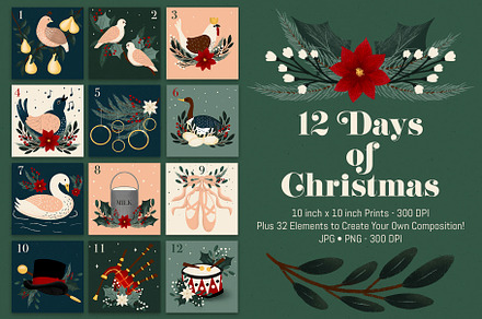 12 Days of Christmas Collection, a Graphic by The Audacious Brush