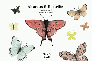 Abstract Butterflies Watercolor Set