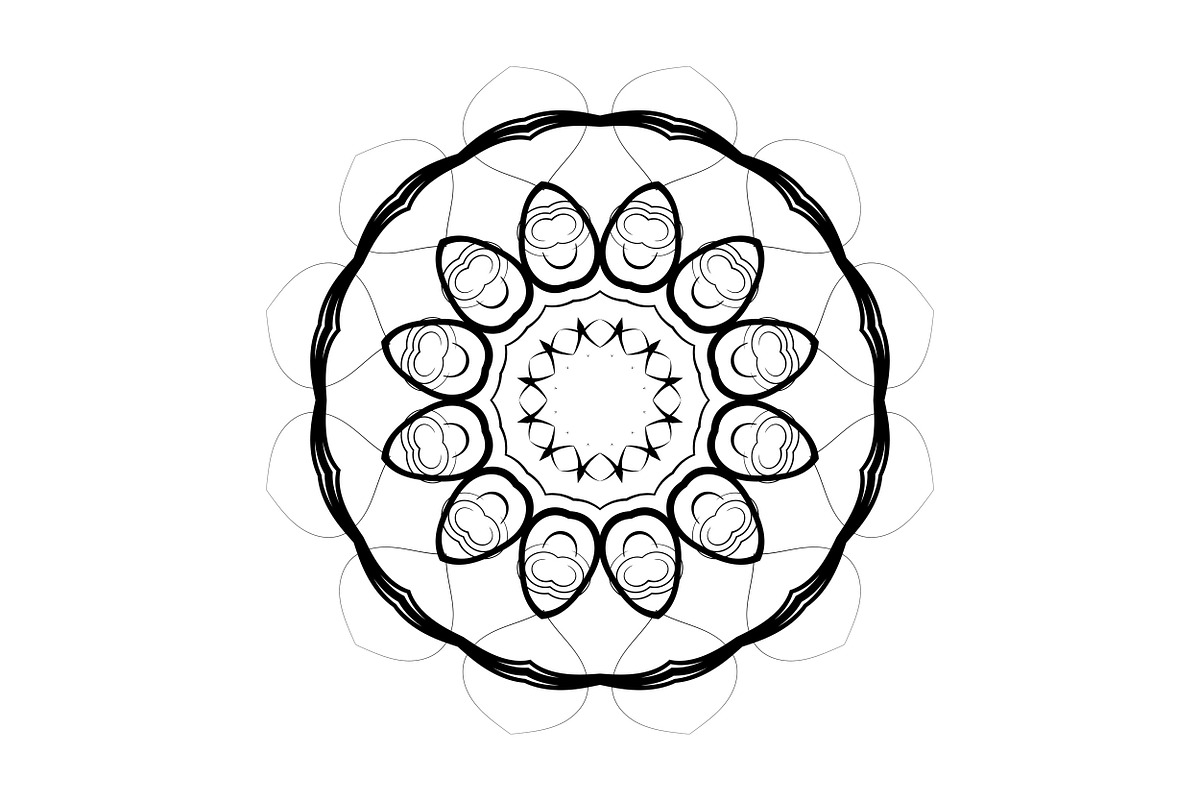 Black and White Mandala Patterns Set, a Decorative Illustration by NJ Himel (Photo 91 of 101)