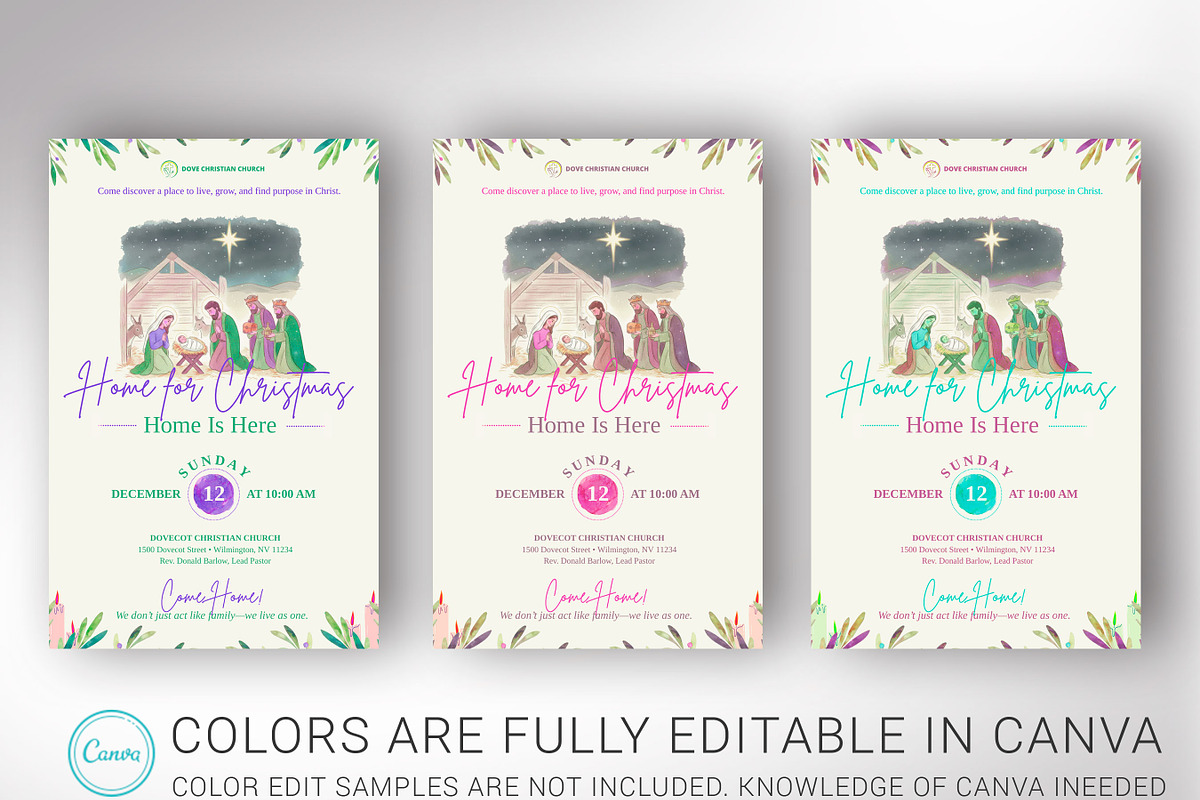 Retro Christmas Sunday Postcard, a Flyer Template by Godserv Designs (Photo 8 of 15)